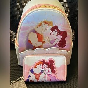 Hercules and Megara mini backpack and wallet set